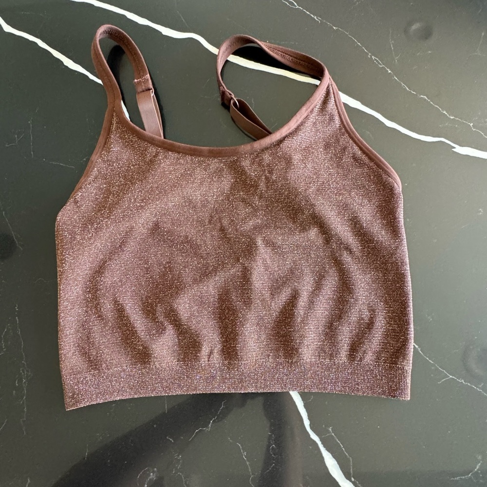 Aerie Shimmery Brown Cropped Bralette Tank - Women Intimates